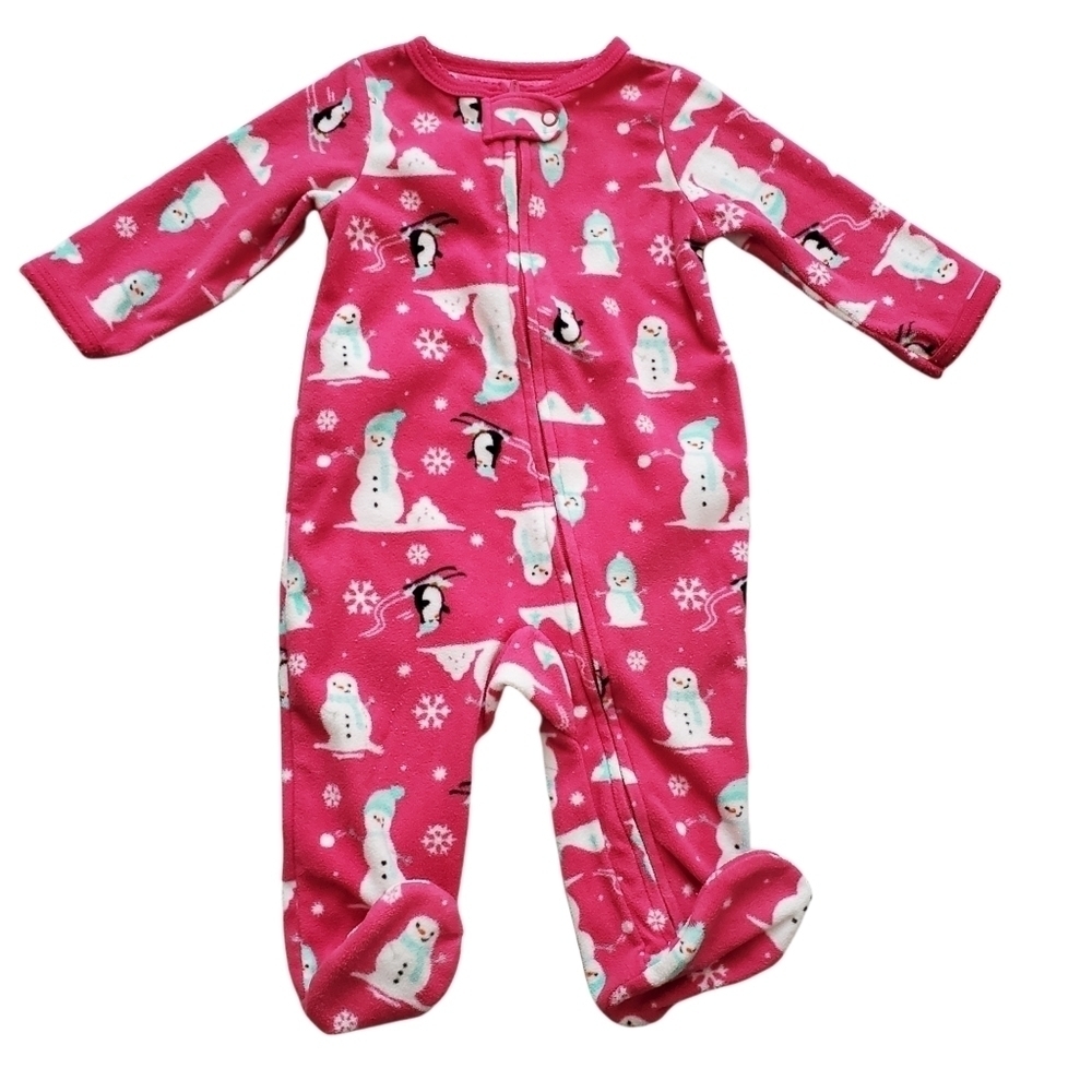 Carter's 3-Pack Girls Fleece Zip Footie Winter‎ Pajamas - Picture 2 of 11